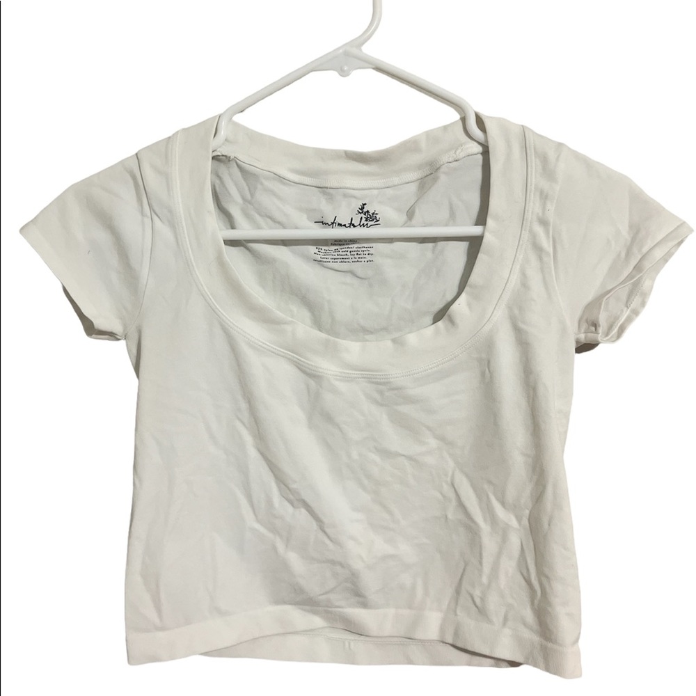 FREE PEOPLE WHITE NYLON CROP TOP SIZE M/L